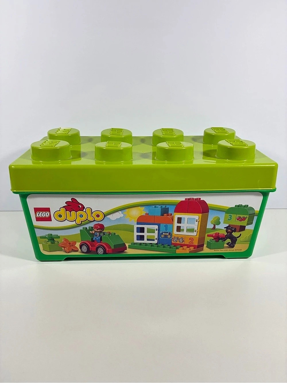 LEGO DUPLO EMPTY Storage Brick Container 14x7x7 Green Clean 2012 LEGO Group EUC